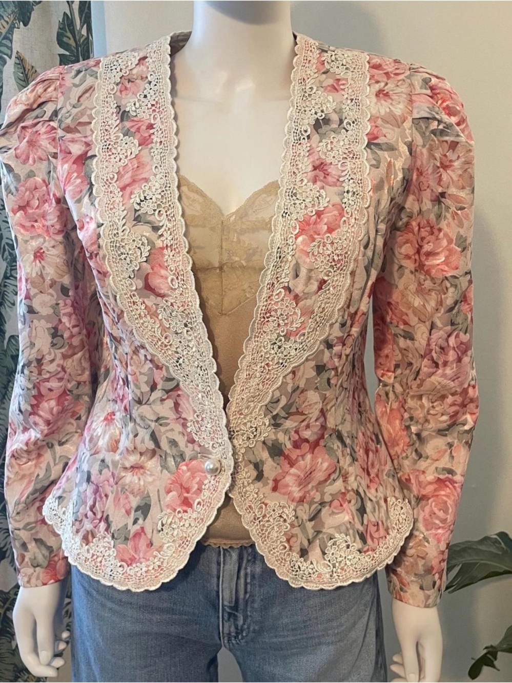 vintage 80s nah nah collections floral blazer
